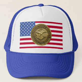 DEPT OF JUSTICE GOLD BADGE TRUCKER HAT