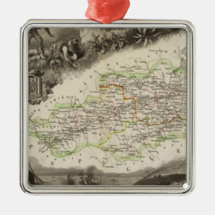 Dept of Pyrenees Orles Metal Ornament