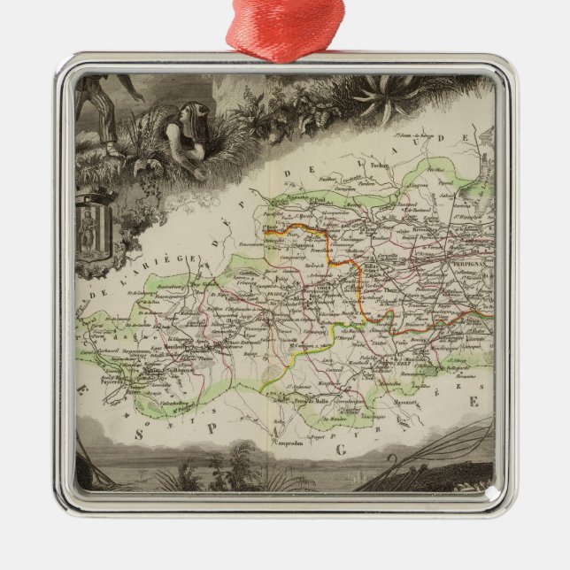 Dept of Pyrenees Orles Metal Ornament (Front)