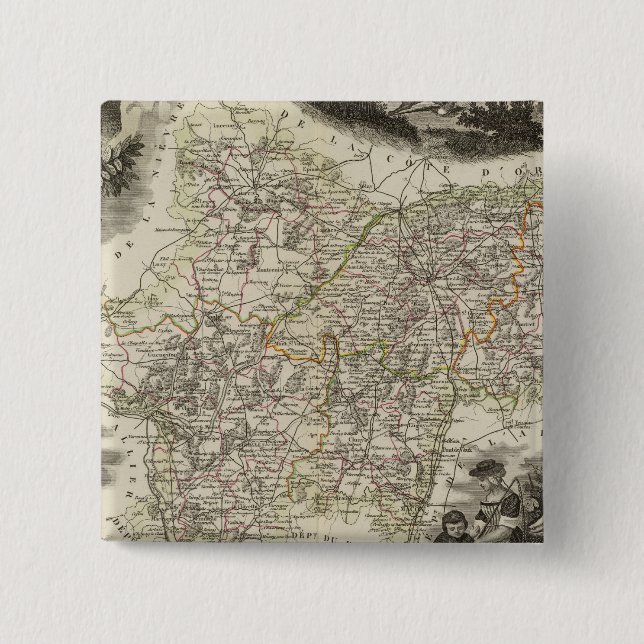 Dept of Saone et Loire 15 Cm Square Badge (Front)