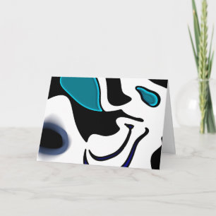 Depth Charge: Abstract Black, White & Blue Card