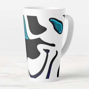 Depth Charge: Abstract Black, White & Blue Latte Mug