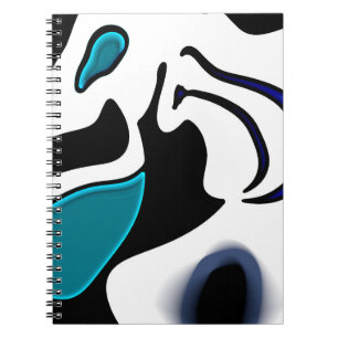 Depth Charge: Abstract Black, White & Blue Notebook