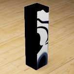 Depth Charge: Abstract Black, White & Blue Wine Box<br><div class="desc">Abstract Print with Accented Achromatic (Black and White) Colour Scheme</div>