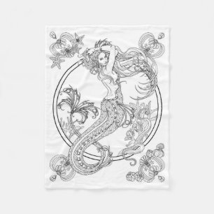 Depths: by Sonja A.S. Mermaid Fleece Blanket