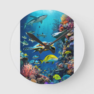 Depths of Harmony: Life Beneath the Waves Round Clock