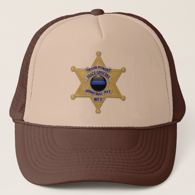 Deputy Badge- Thin Blue Line Trucker Hat (Front)