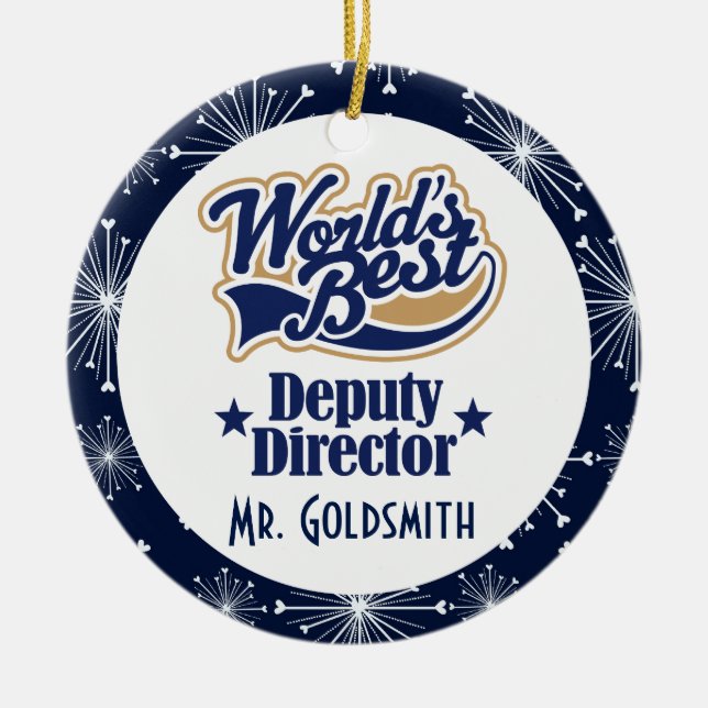 Deputy Director Personalised Gift Ornament (Front)
