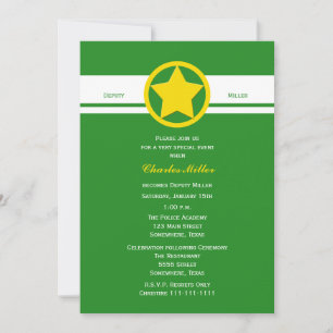 Deputy Police Graduation Invitations Forest Green
