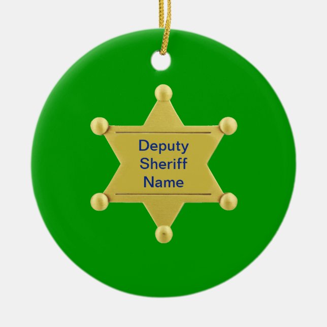 Deputy Sheriff Custom Ceramic Ornament (Front)