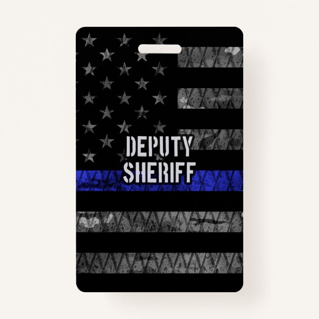 Deputy Sheriff Distressed Flag ID Badge (Front)