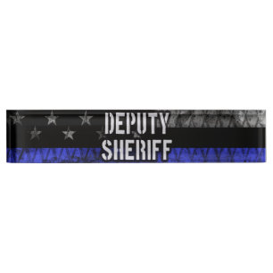 Deputy Sheriff Distressed Flag Nameplate