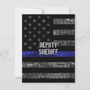 Deputy Sheriff Distressed Flag Thank You Card