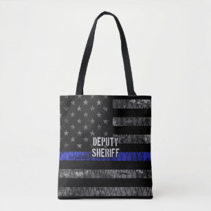 Deputy Sheriff Distressed Flag Tote Bag