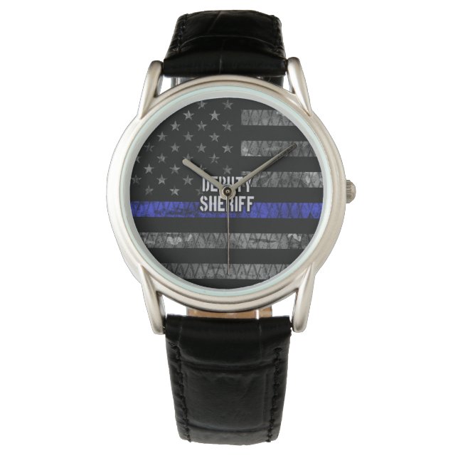 Deputy Sheriff Distressed Flag Watch (Front)