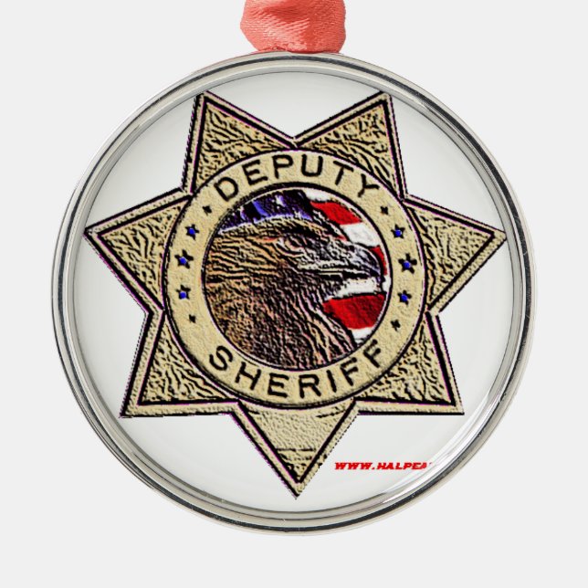 Deputy_Sheriff_emboss Metal Tree Decoration (Front)