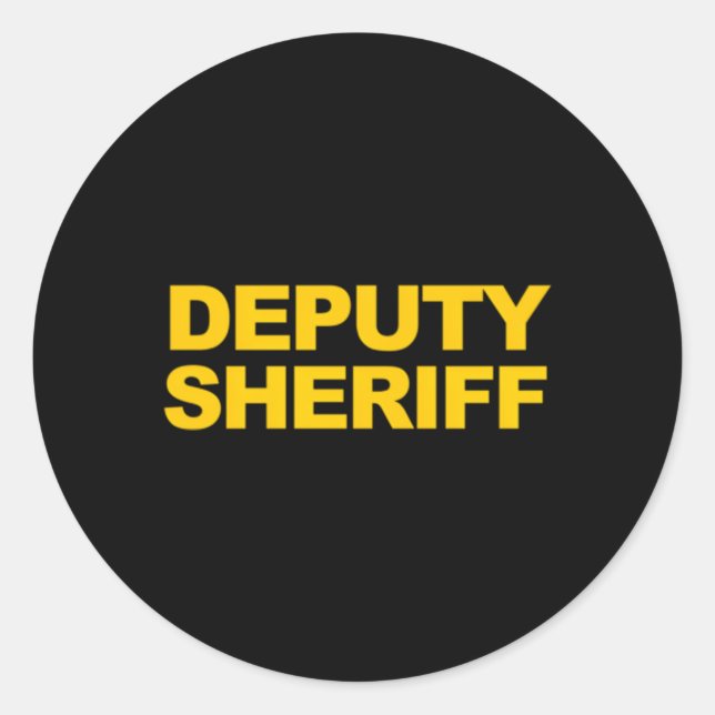 Deputy Sheriff Front Back Print Law Enforcet Classic Round Sticker (Front)