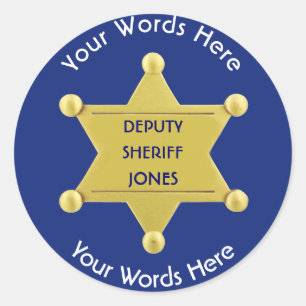 Deputy Sheriff Gold Star Badge Custom Sticker