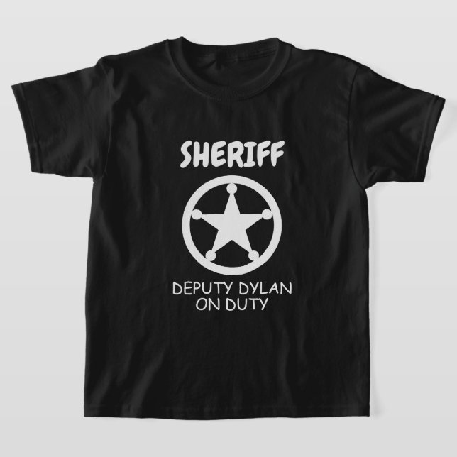 Deputy Sheriff police star badge t shirt for kids (Laydown)