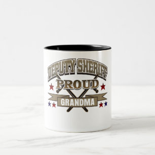 Deputy Sheriff Proud Grandma Two-Tone Coffee Mug