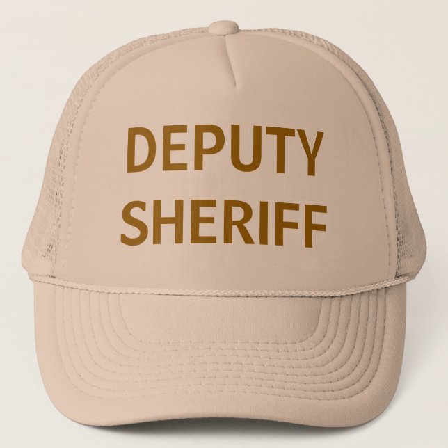 Deputy Sheriff tan mesh trucker hat (Front)