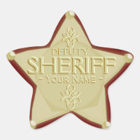 Deputy Sheriff with Your Name Badge Sticker