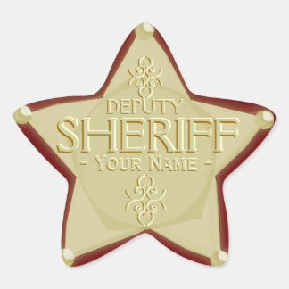 Deputy Sheriff with Your Name Badge Sticker