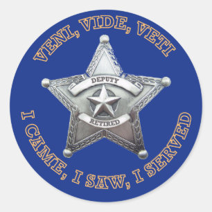 Deputy Sheriff's Badge Logo Classic Round Sticker
