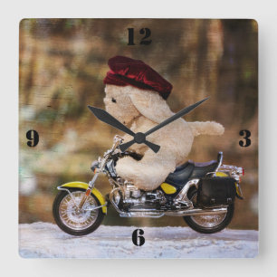 Der Biker Square Wall Clock