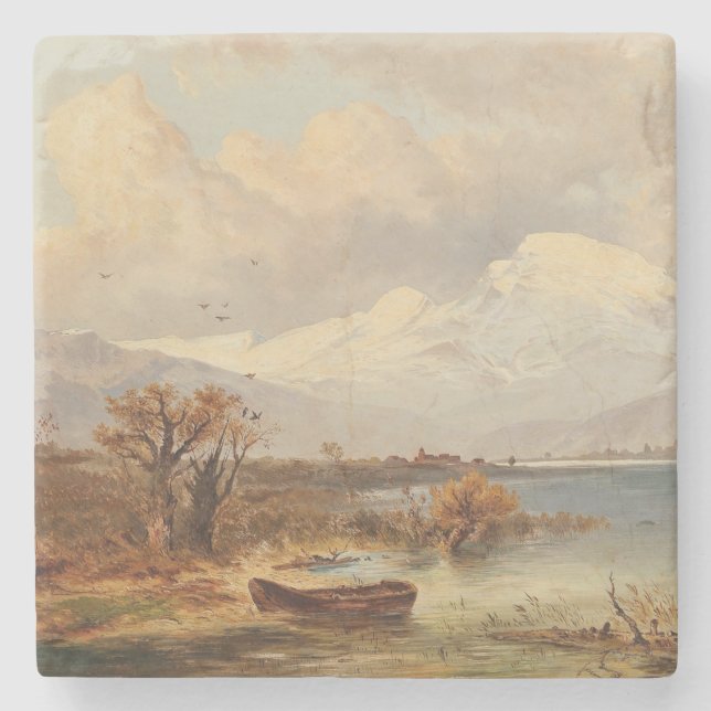 Der Haider See – Emil Barbarini Stone Coaster (Front)
