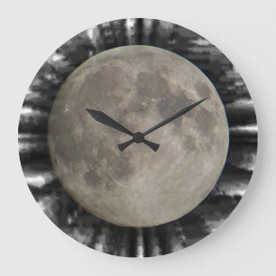 Der Mond, la lune, la luna, the moon Uhr Large Clock