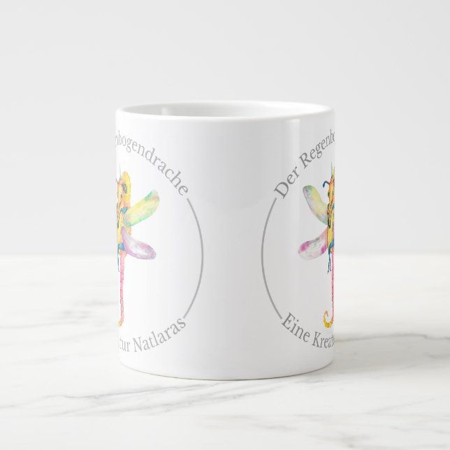Der Regenbogendrache - Eine Kreatur Natlaras Large Coffee Mug (Front)