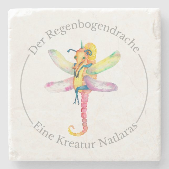 Der Regenbogendrache - Eine Kreatur Natlaras Stone Coaster (Front)