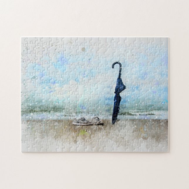 Der Schirm  am Strand  - Jigsaw Puzzle (Horizontal)