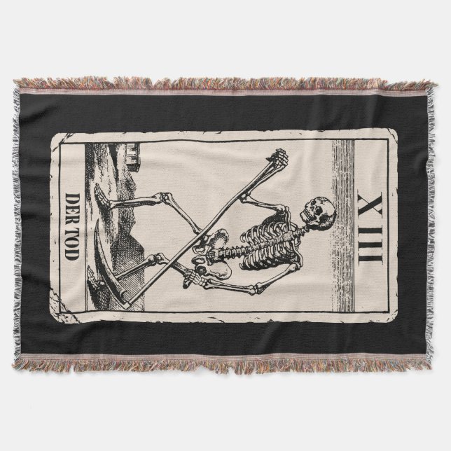 Der Tod / Death Tarot Card Throw Blanket (Front)