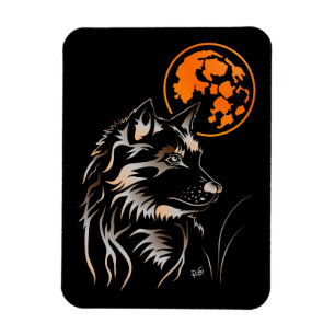 Der träumende junge Wolf Premium Flexi Magnet