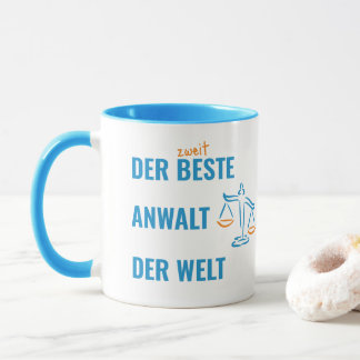 Der zweitbeste Anwalt der Welt. Lustiges Geschenk. Mug