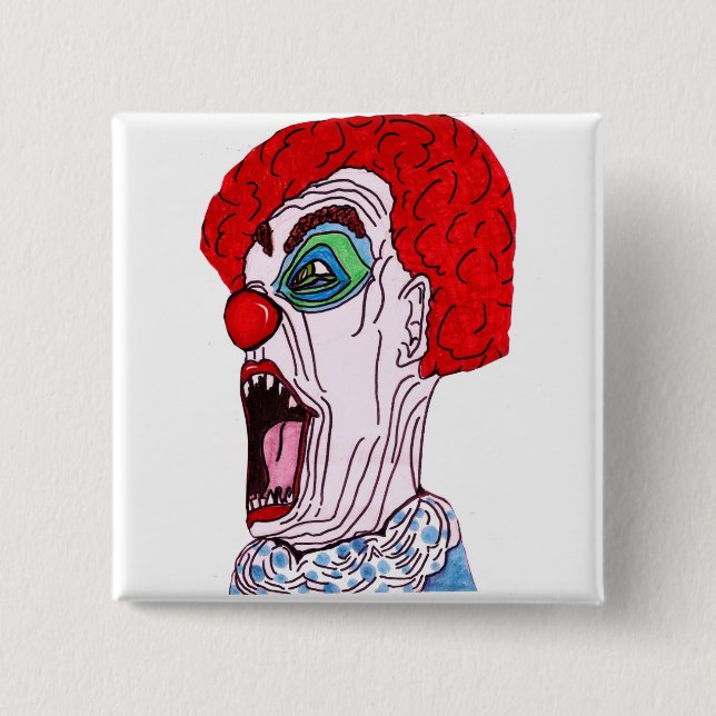 DERANGED CLOWN magnet 15 Cm Square Badge (Front)