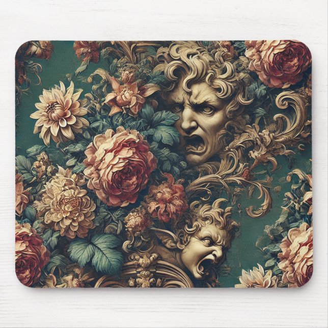 Deranged Decadence – Gothic Victorian Floral  Mouse Pad (Front)