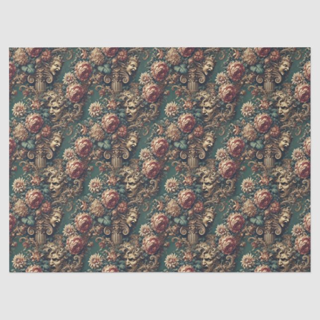 Deranged Decadence – Gothic Victorian Floral  Tissue Paper (Front)