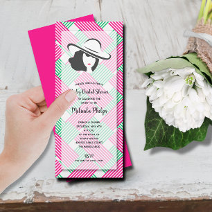 Derby Bridal Shower Hot Pink Green Invitation
