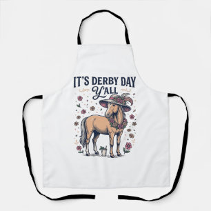 Derby Day Y’all Horse Floral Hat Apron