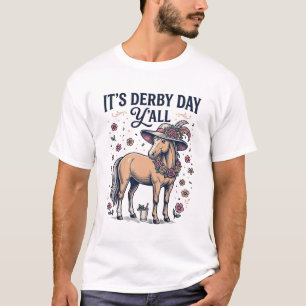 Derby Day Y’all Horse Floral Hat T-Shirt