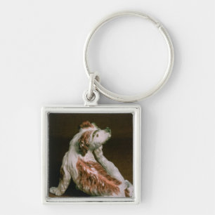 Derby figure of a King Charles spaniel Key Ring