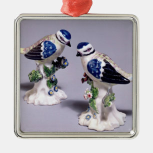 Derby figures of bluetits, c.1760 metal ornament
