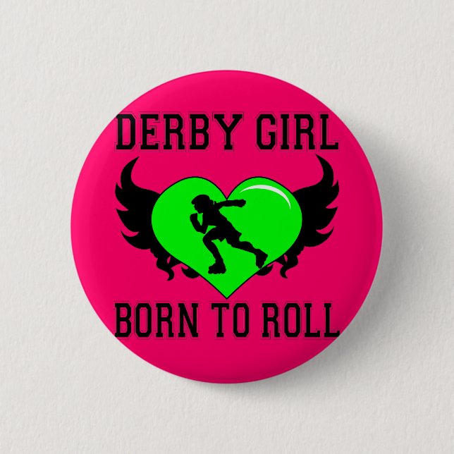 Derby Girl 6 Cm Round Badge (Front)