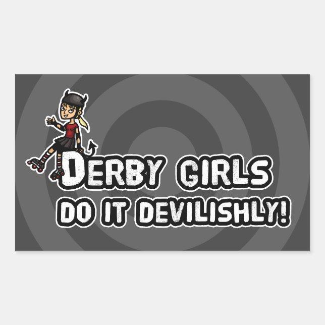 Derby Girl's do it devilishly Rectangular Sticker (Front)