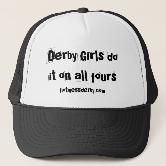 Derby Girls do it on all fours Trucker Hat (Front)
