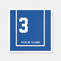 Derby Horse Race Blue 3 Personalised Paper Napkin