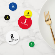 Derby Horse Race Numbers 1 - 6 Colourful Custom